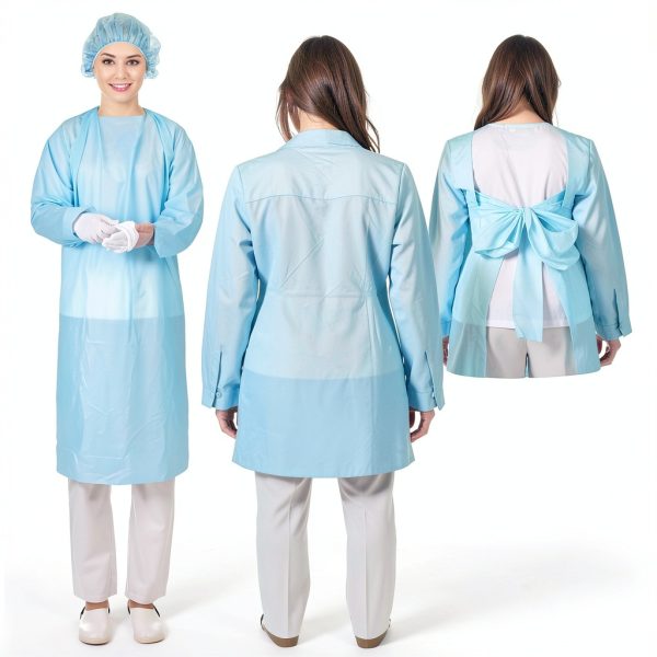 TrelaCo Disposable Isolation Gowns Blue Unisex-2