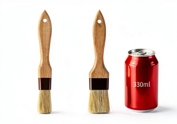 MOWPOG Pastry Brush Natural Boar Bristles Wooden Handle Set-1