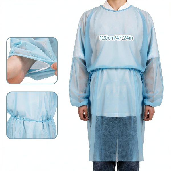 Disposable Lab Coat TrelaCo PP Long Sleeve Adult-3