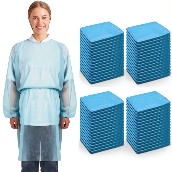 Disposable Lab Coat TrelaCo PP Long Sleeve Adult-0