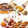 MOWPOG Pastry Brush Natural Boar Bristles Wooden Handle Set-5