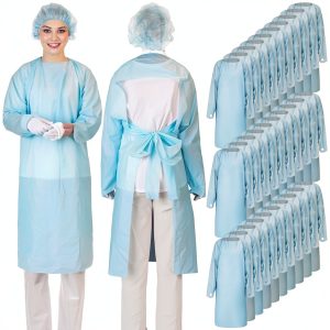 TrelaCo Disposable Isolation Gowns Blue Unisex-0