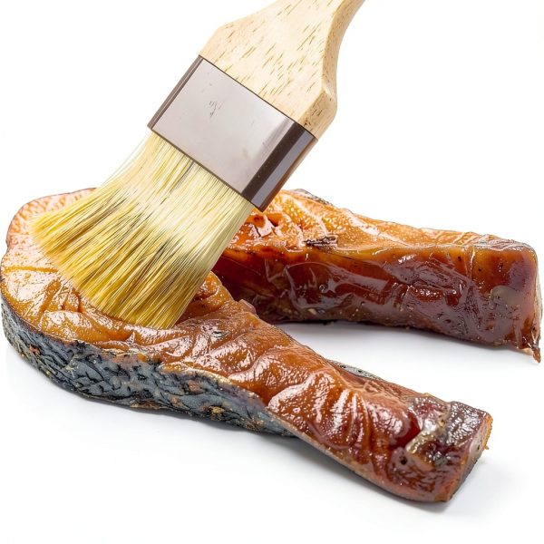 MOWPOG Pastry Brush Natural Boar Bristles Wooden Handle Set-4