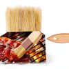 MOWPOG Pastry Brush Natural Boar Bristles Wooden Handle Set-2