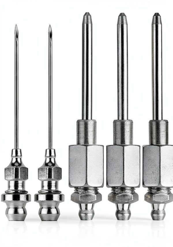 Grease Gun Needle Nozzle Kit 6pcs NQEUEPN Stainless Steel Injector Set-0