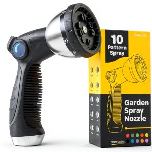 Hose Nozzle SEWANTA Duty Sprayer Silver with 10 Adjustable Patterns-0