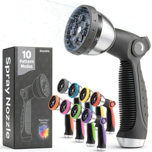 Hose Nozzle SEWANTA Duty Sprayer Silver with 10 Adjustable Patterns-6
